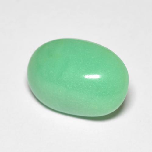 4.45 ct Green Chrysoprase Stone, Natural Chrysoprase in Oval Cabochon Shape for Sale
