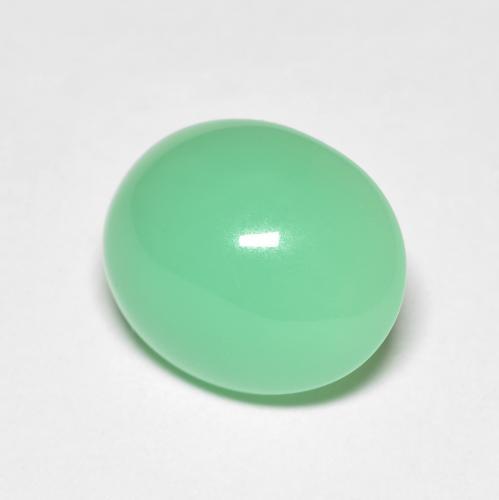 5.59 ct Green Chrysoprase Stone, Natural Chrysoprase in Oval Cabochon Shape for Sale