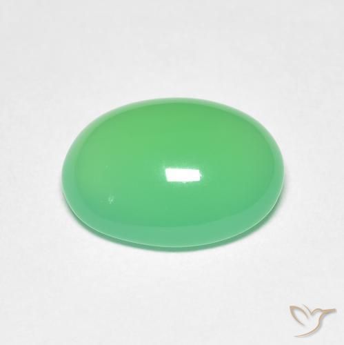 Chrysoprase Gemstone in 11.7 x 8.9 mm Size for Sale, Chrysoprase Stone in Light Green Color