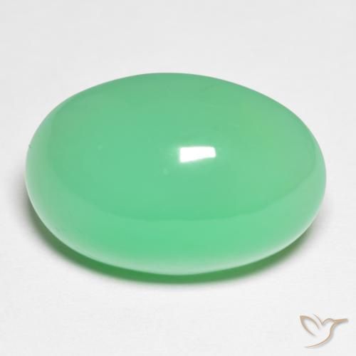 Crisoprasio Ovale cabochon da 16 ct dal Madagascar, dimensione 19,7 x 13,8mm, purezza Opaque, pietra preziosa naturale non trattati, Crisoprasio 1pc in colore Verde chiaro, durezza Mohs di 6,5 - 7 adatto per gioielli da indossare ogni giorno, Photo A