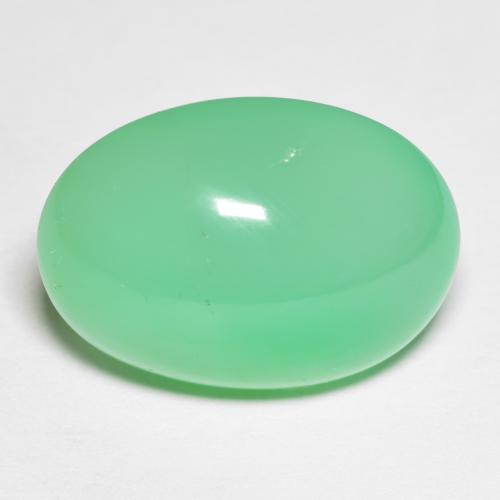 14,62ct Ovale cabochon verde Crisoprasio dal Madagascar, Dimension 18,5 x 13,5mm, Natural non trattati Gemstone, Translucent Clarity, 1 piece Crisoprasio in Verde chiaro di trifoglio Color, Mohs Hardness of 6,5 - 7 adatto per gioielli da indossare ogni giorno, Photo A