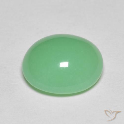 Chrysoprase Gemstone in 11.1 x 9.8 mm Size for Sale, Chrysoprase Stone in Pale Yellowish Green Color