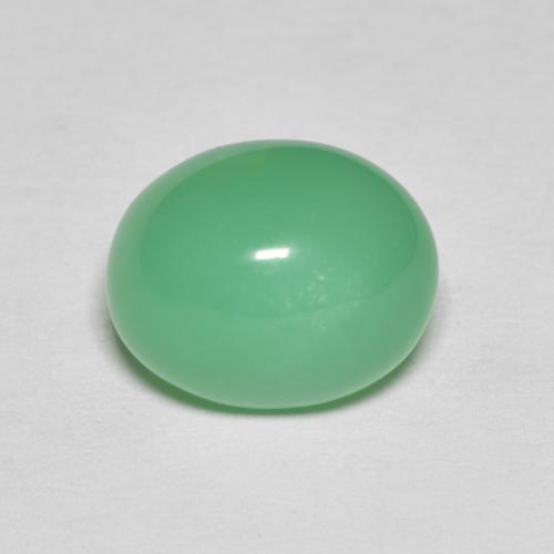 3,49 ct ovaler Chrysopras aus Madagaskar, Größe: 10,2 x 8,2mm, Reinheit: Opaque, Garantiert echter Edelstein, 1 Stück Chrysopras in Tiefes Farngrün Farbe, Mohs-Härte von 6,5 - 7 Geeignet für den täglichen Gebrauch im Schmuck, Photo A