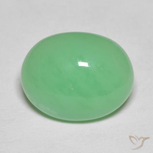 12,6 x 9,9mm Crisoprasio verde taglio ovale dal Madagascar, peso di 4,99 ct, pietra preziosa naturale non trattati in purezza Opaque, 1 pezzo Crisoprasio Ovale cabochon - Colore: Verde chiaro, durezza Mohs di 6,5 - 7 adatto per gioielli da indossare ogni giorno , Photo A