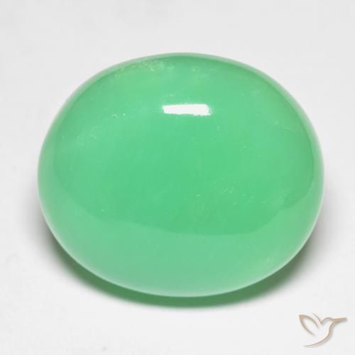 31.98 ct Oval Chrysoprase, 21.5 x 18.9 mm From Madagascar, Photo A