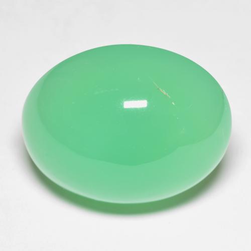 23,2 x 18,4mm ovaler grüner Chrysopras aus Madagaskar, Gewicht von 34,22 ct, natürlicher Edelstein in Opaque Reinheit, 1 Stück ovaler Chrysopras - Farbe: Hellgrün, Mohs-Härte von 6,5 - 7 Geeignet für den täglichen Gebrauch im Schmuck, Photo A