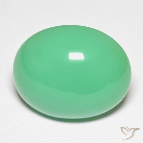 20.04 ct Oval Chrysoprase, 20.3 x 16.7 mm From Madagascar, Photo A