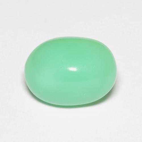 12,2 x 9mm Crisoprasio verde taglio ovale dal Madagascar, peso di 4,52 ct, pietra preziosa naturale non trattati in purezza Opaque, 1 pezzo Crisoprasio Ovale cabochon - Colore: Verde felce chiaro, durezza Mohs di 6,5 - 7 adatto per gioielli da indossare ogni giorno , Photo A