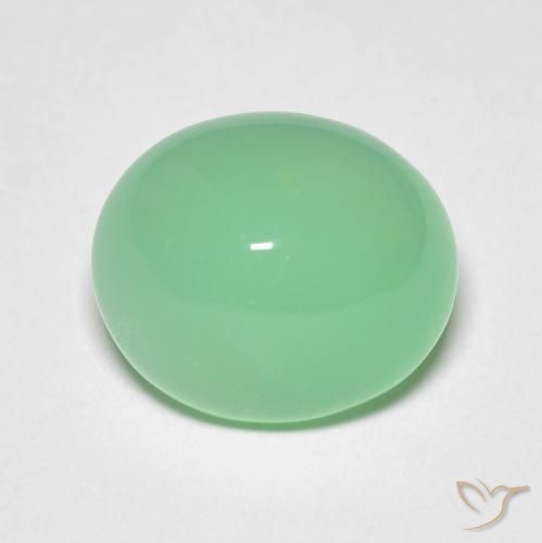 12,2 x 10,4mm Crisoprasio verde Ovale cabochon dal Madagascar, peso di 6,15 ct, pietra preziosa naturale non trattati in purezza Translucent, Crisoprasio 1pz - il colore è Verde chiaro, durezza Mohs di 6,5 - 7 adatto per gioielli da indossare ogni giorno, Photo A