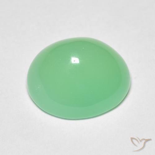 Chrysoprase Gemstone in 12.2 x 10.4 mm Size for Sale, Chrysoprase Stone in Light Green Color