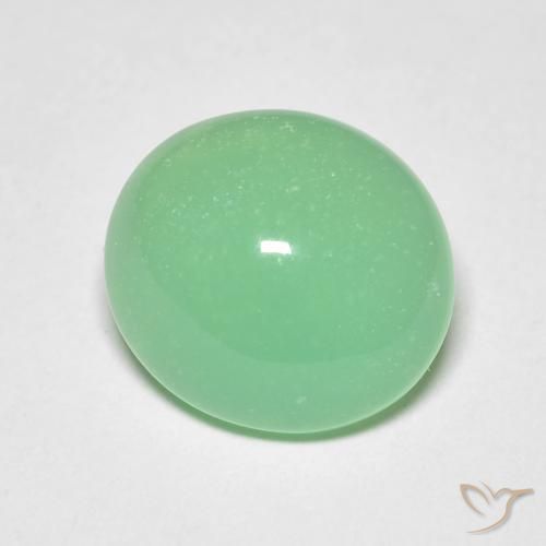 Crisoprasio ovale da 5,24 ct, 12,3 x 10,1 mm dal Madagascar, Photo A
