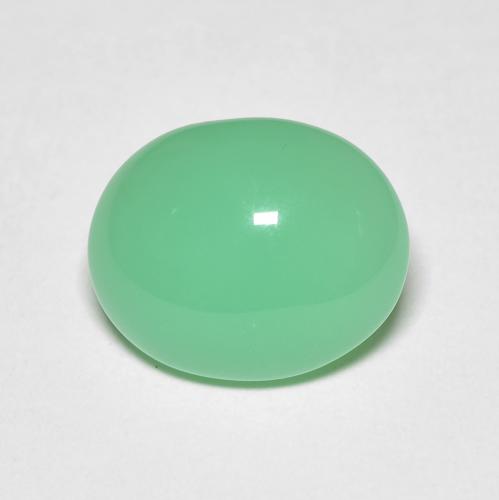11,7 x 9,6mm Crisoprasio verde taglio ovale dal Madagascar, peso di 4,57 ct, pietra preziosa naturale non trattati in purezza Transparent, 1 pezzo Crisoprasio Ovale cabochon - Colore: Verde chiaro, durezza Mohs di 6,5 - 7 adatto per gioielli da indossare ogni giorno , Photo A