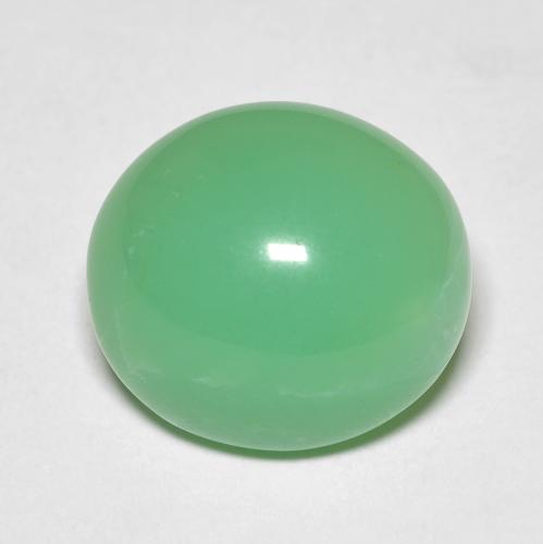 Crisoprasio Ovale cabochon da 7,19 ct dal Madagascar, dimensione 12,8 x 11,6mm, purezza Opaque, pietra preziosa naturale non trattati, Crisoprasio 1pc in colore Verde chiaro di trifoglio, durezza Mohs di 6,5 - 7 adatto per gioielli da indossare ogni giorno, Photo A