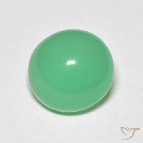 4,1ct Ovale cabochon verde Crisoprasio dal Madagascar, Dimension 10,2 x 9,4mm, Natural non trattati Gemstone, Transparent Clarity, 1 piece Crisoprasio in Verde medio Color, Mohs Hardness of 6,5 - 7 adatto per gioielli da indossare ogni giorno, Photo A
