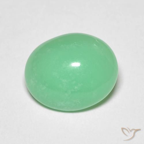 3,34ct Ovale cabochon verde Crisoprasio dal Madagascar, Dimension 11,2 x 9,2mm, Natural non trattati Gemstone, Transparent Clarity, 1 piece Crisoprasio in Verde chiaro Color, Mohs Hardness of 6,5 - 7 adatto per gioielli da indossare ogni giorno, Photo A