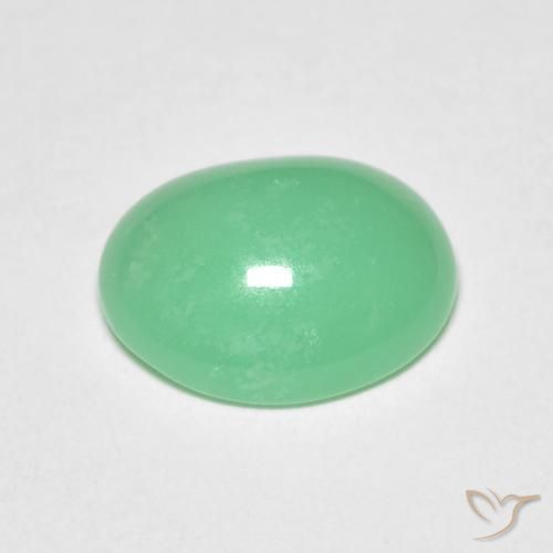 Chrysoprase Gemstone in 11 x 9 mm (calibrated) Size for Sale, Chrysoprase Stone in Light Green Color