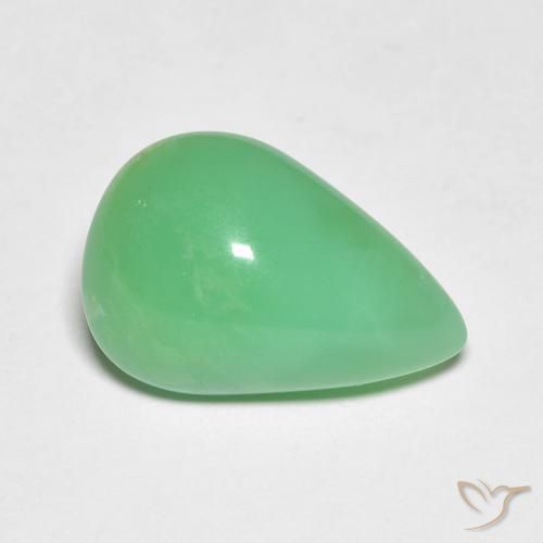 Crisoprasio a pera da 5,19 ct, 14,5 x 9,9 mm dal Madagascar, Photo A