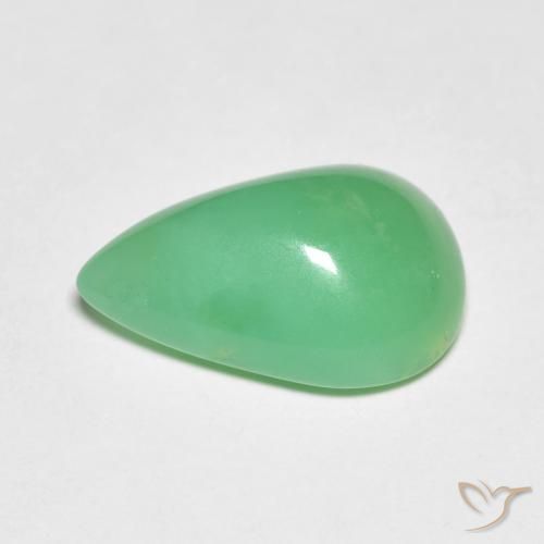 Chrysoprase Gemstone in 15 x 10 mm (calibrated) Size for Sale, Chrysoprase Stone in Pale Yellowish Green Color