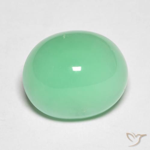 9.64 ct Oval Chrysoprase, 13.6 x 11.4 mm From Madagascar, Photo A
