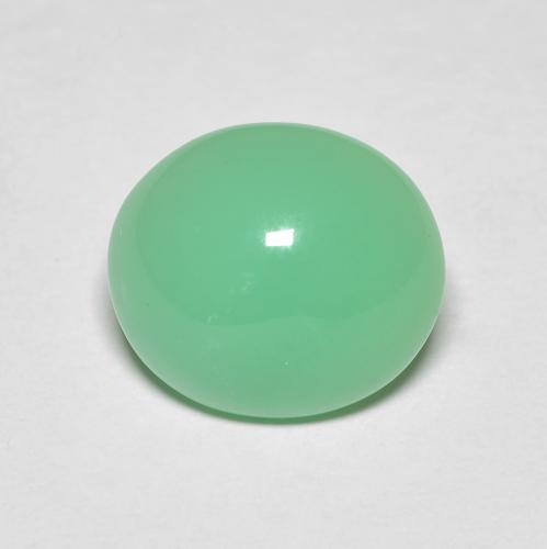Crisoprasio 11,4 x 10,1mm verde Ovale cabochon dal Madagascar, peso di 4,08 ct, gemma naturale non trattati in purezza Opaque, 1 pezzo Crisoprasio - Colore: Verde chiaro, durezza Mohs di 6,5 - 7 adatto per gioielli da indossare ogni giorno, Photo A