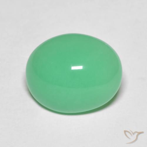 4.73 ct Oval Chrysoprase, 12.6 x 10.4 mm From Madagascar, Photo A