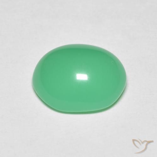 Chrysoprase Gemstone in 11 x 9 mm (calibrated) Size for Sale, Chrysoprase Stone in Shamrock Green Color