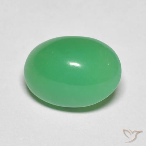 3.97 ct Oval Chrysoprase, 11.7 x 8.5 mm From Madagascar, Photo A