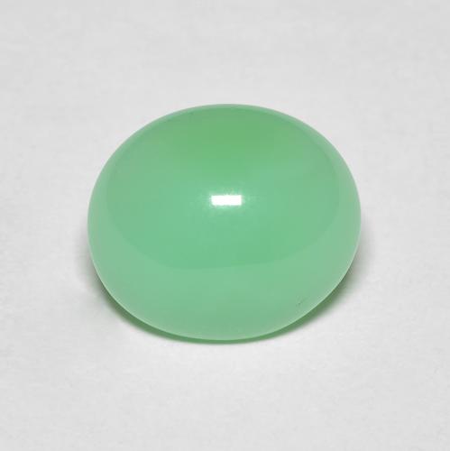 10,6 x 9,1mm ovaler grüner Chrysopras aus Madagaskar, Gewicht 3,28 ct, 1 Stück Chrysopras - Farbe: Hellgrün, natürlicher Edelstein in Opaque Reinheit, Mohs-Härte von 6,5 - 7 Geeignet für den täglichen Gebrauch im Schmuck, Photo A