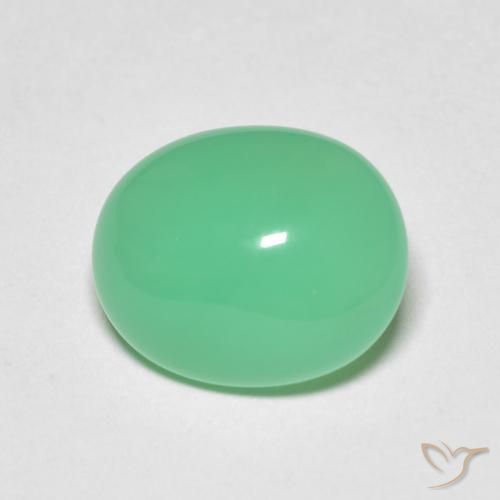 4.38 ct Oval Chrysoprase, 11.9 x 9.4 mm From Madagascar, Photo A