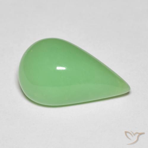 6.89 ct Green Chrysoprase Stone, Natural Chrysoprase in Pear Cabochon Shape for Sale