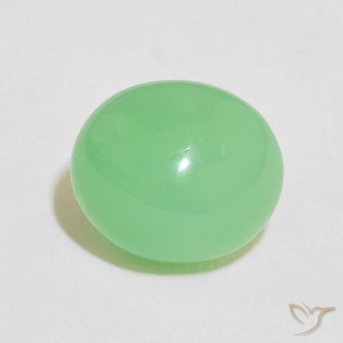 4.19ct Natural Light Shamrock Green Chrysoprase, Oval, Translucent