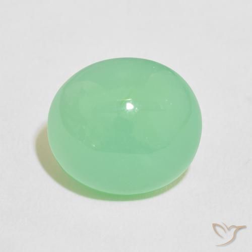 9.76ct Natural Pale Yellowish Green Chrysoprase, Oval, Translucent