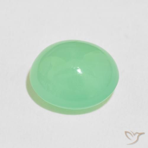 Chrysoprase Gemstone in 14 x 12.8 mm Size for Sale, Chrysoprase Stone in Pale Yellowish Green Color