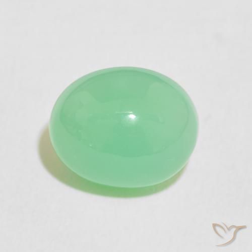 3.60ct Natural Pale Yellowish Green Chrysoprase, Oval, Opaque