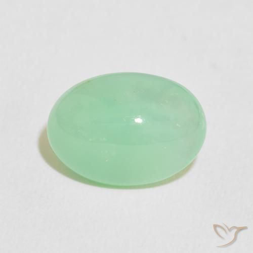 4.68ct Natural Light Shamrock Green Chrysoprase, Oval, Translucent