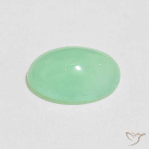 Chrysoprase Gemstone in 13.4 x 9.6 mm Size for Sale, Chrysoprase Stone in Light Shamrock Green Color