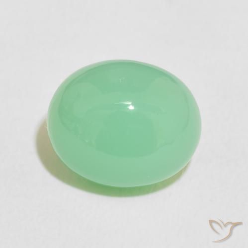 5.14ct Natural Light Green Chrysoprase, Oval, Opaque