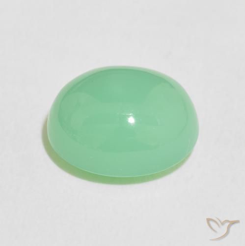 Chrysoprase Gemstone in 12 x 10 mm (calibrated) Size for Sale, Chrysoprase Stone in Light Green Color