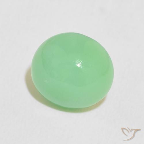 2.78 ct Green Chrysoprase Stone, Natural Chrysoprase in Oval Cabochon Shape for Sale