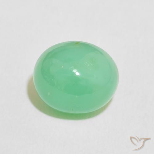 3.76ct Natural Light Mint Green Chrysoprase, Oval, Translucent