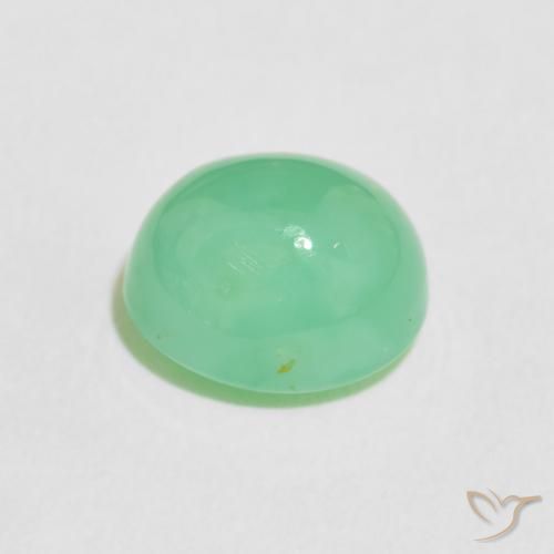 Chrysoprase Gemstone in 9.9 x 8.4 mm Size for Sale, Chrysoprase Stone in Light Mint Green Color