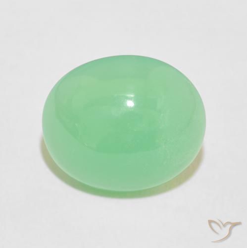 4.70ct Natural Pale Yellowish Green Chrysoprase, Oval, Opaque