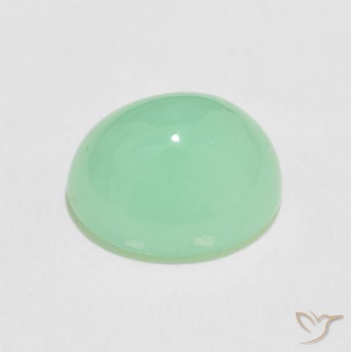 Chrysoprase Gemstone in 11.4 x 9.5 mm Size for Sale, Chrysoprase Stone in Light Mint Green Color
