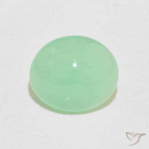 2.98ct Natural Light Fern Green Chrysoprase, Oval, Opaque