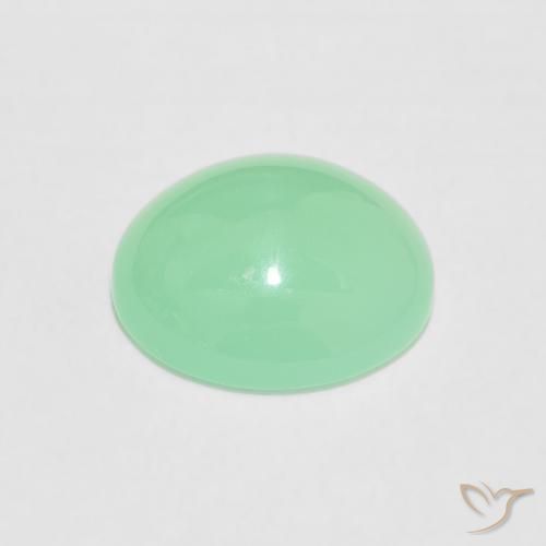 Chrysoprase Gemstone in 10.4 x 9 mm Size for Sale, Chrysoprase Stone in Light Fern Green Color