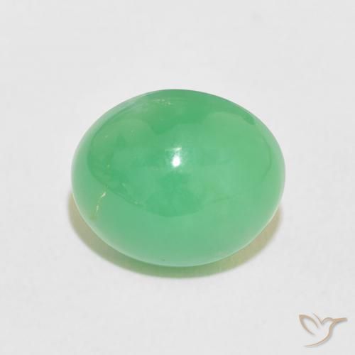 3.31ct Natural Light Shamrock Green Chrysoprase, Oval, Opaque