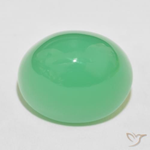 63.86ct Natural Yellowish Green Chrysoprase, Oval, Opaque