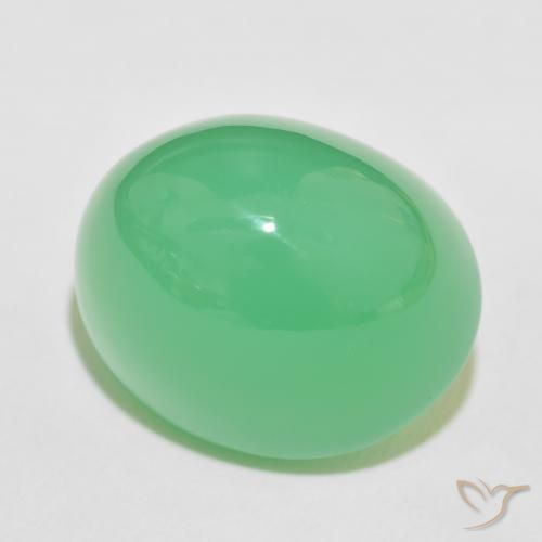 63.86 ct Green Chrysoprase Stone, Natural Chrysoprase in Oval Cabochon Shape for Sale
