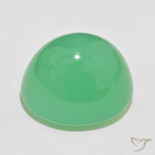 Chrysoprase Gemstone in 24.9 x 20 mm Size for Sale, Chrysoprase Stone in Yellowish Green Color