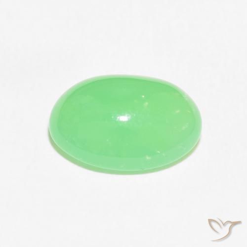 Chrysoprase Gemstone in 10.9 x 8.1 mm Size for Sale, Chrysoprase Stone in Light Green Color